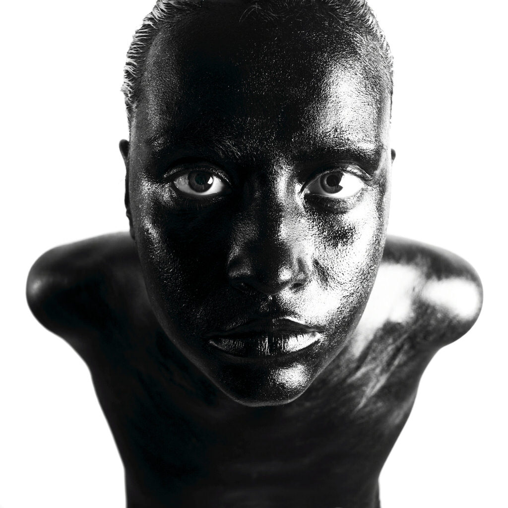 Black woman deep look. Studio photography.