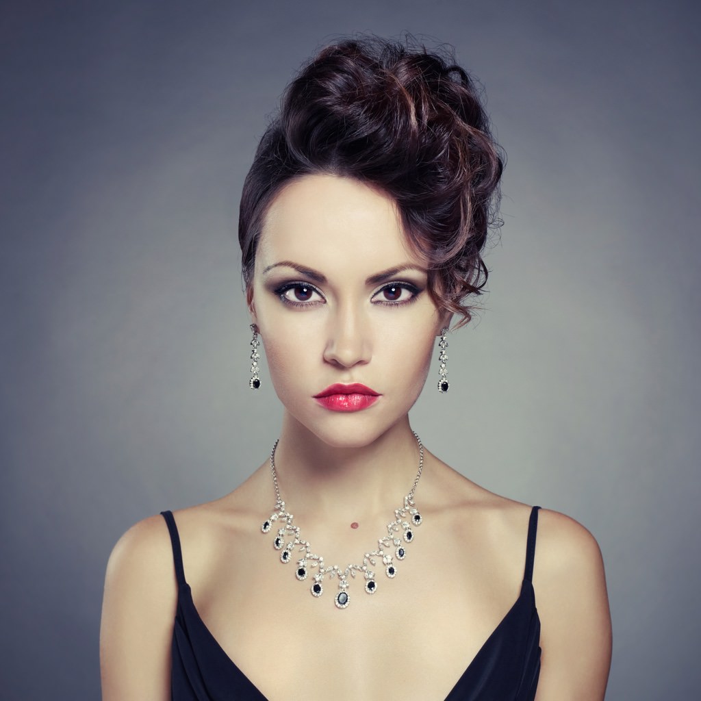 Woman with jewelry, studio photography