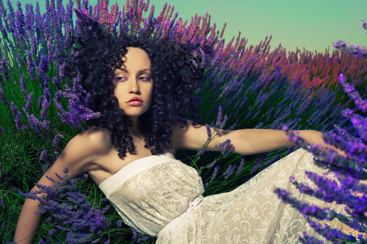 Model in garden, outdoor photography