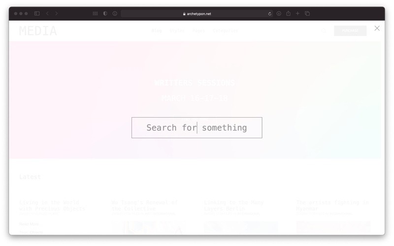 Media Theme search layout